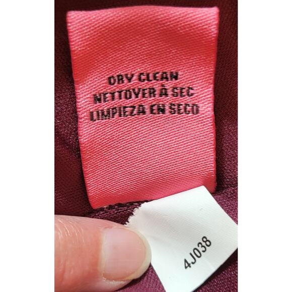 Betsey Johnson Long Sleeve Round Neck Dress Size 12 Burgundy NWT 80s - Picture 8 of 16